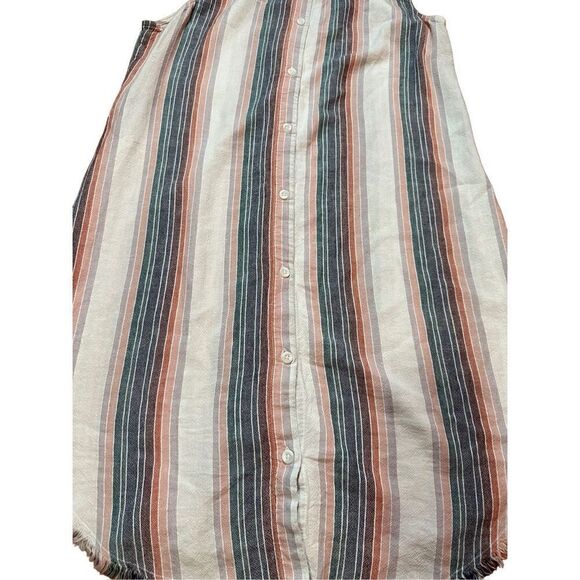 Cloth & Stone Sunburst Fray Button Down Linen Blend Sleeveless Shirt Dress Sz S - Picture 9 of 11